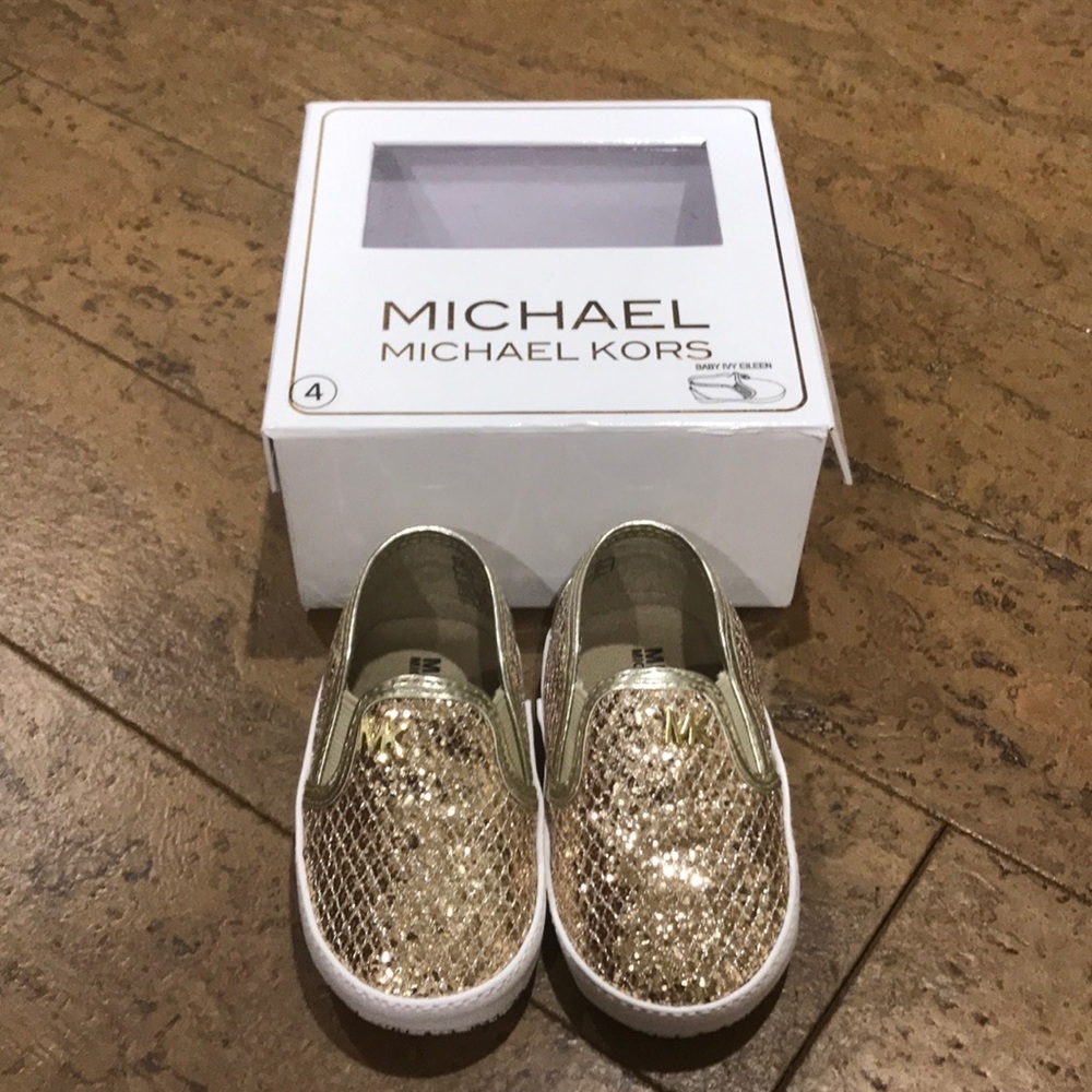 NWT Micheal Kors Gold Ivy Eileen toddler shoes Sz4